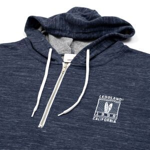 Legoland California Mens Hoodie Zip Up Drawstring‎ Navy XL Embroidered Logo